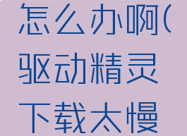 驱动精灵下载太慢怎么办啊(驱动精灵下载太慢怎么办啊苹果)