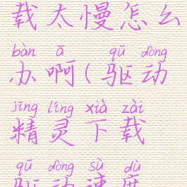 驱动精灵下载太慢怎么办啊(驱动精灵下载驱动速度很慢)