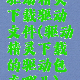 驱动精灵下载驱动文件(驱动精灵下载的驱动包在哪儿)