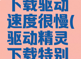 驱动精灵下载驱动速度很慢(驱动精灵下载特别慢)