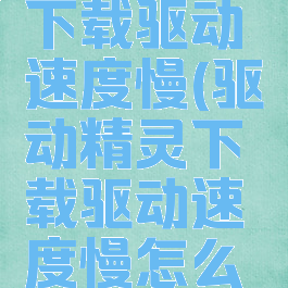 驱动精灵下载驱动速度慢(驱动精灵下载驱动速度慢怎么解决)