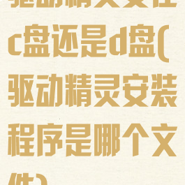 驱动精灵安在c盘还是d盘(驱动精灵安装程序是哪个文件)