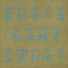 驱动精灵安装到哪个盘(驱动精灵安装到哪个盘合适)