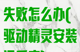 驱动精灵安装失败怎么办(驱动精灵安装没反应)
