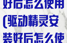 驱动精灵安装好后怎么使用(驱动精灵安装好后怎么使用驱动程序)