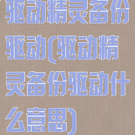 驱动精灵备份驱动(驱动精灵备份驱动什么意思)
