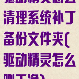 驱动精灵怎么清理系统补丁备份文件夹(驱动精灵怎么删干净)