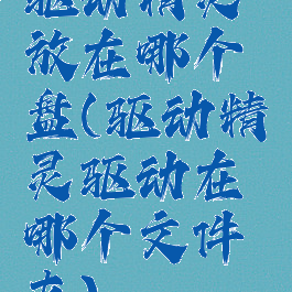 驱动精灵放在哪个盘(驱动精灵驱动在哪个文件夹)