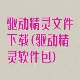 驱动精灵文件下载(驱动精灵软件包)