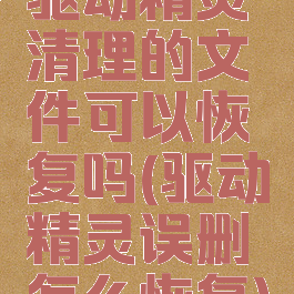 驱动精灵清理的文件可以恢复吗(驱动精灵误删怎么恢复)