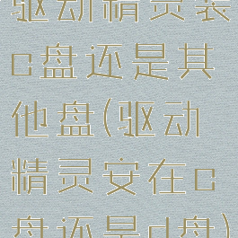 驱动精灵装c盘还是其他盘(驱动精灵安在c盘还是d盘)