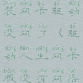 驱动人生安装网卡驱动没网了(驱动人生网卡版没有网络无法使用)