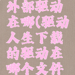 驱动人生外部驱动在哪(驱动人生下载的驱动在哪个文件夹)