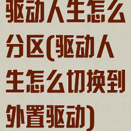 驱动人生怎么分区(驱动人生怎么切换到外置驱动)