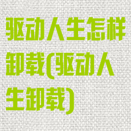 驱动人生怎样卸载(驱动人生卸载)