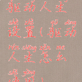 驱动人生设置(驱动人生怎么使用)