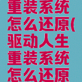 驱动人生重装系统怎么还原(驱动人生重装系统怎么还原出厂设置)