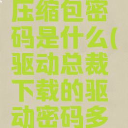 驱动总裁压缩包密码是什么(驱动总裁下载的驱动密码多少)