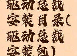 驱动总裁安装目录(驱动总裁安装包)