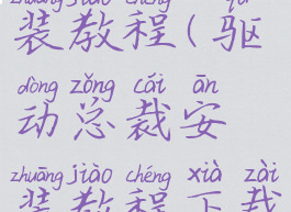 驱动总裁安装教程(驱动总裁安装教程下载)