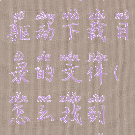 驱动总裁如何找到驱动下载目录的文件(怎么找到驱动程序文件夹)