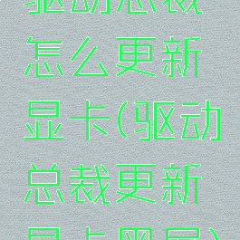 驱动总裁怎么更新显卡(驱动总裁更新显卡黑屏)