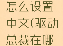 驱动总裁怎么设置中文(驱动总裁在哪个文件夹)