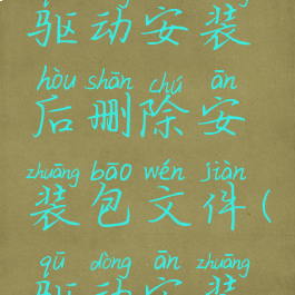 驱动总裁怎么设置驱动安装后删除安装包文件(驱动安装错了怎么删除)