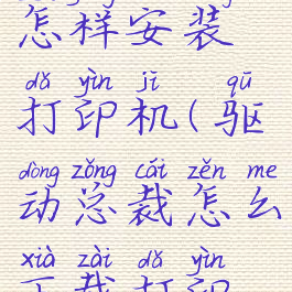 驱动总裁怎样安装打印机(驱动总裁怎么下载打印机驱动)