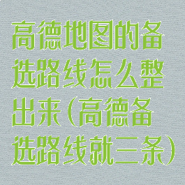 高德地图的备选路线怎么整出来(高德备选路线就三条)