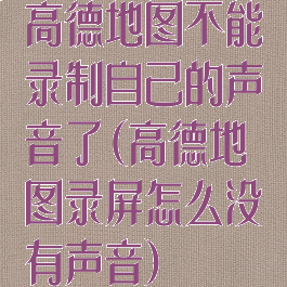 高德地图不能录制自己的声音了(高德地图录屏怎么没有声音)