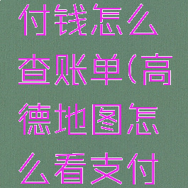 高德地图付钱怎么查账单(高德地图怎么看支付方式)