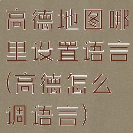 高德地图哪里设置语言(高德怎么调语言)