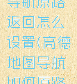 高德地图导航原路返回怎么设置(高德地图导航如何原路返回)