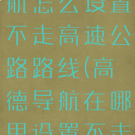 高德地图导航怎么设置不走高速公路路线(高德导航在哪里设置不走高速)