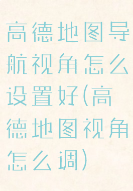 高德地图导航视角怎么设置好(高德地图视角怎么调)