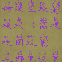 高德地图如何设置投影模式(高德地图投影在哪里设置)