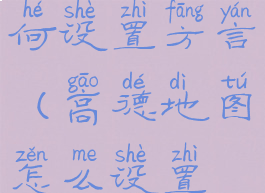 高德地图如何设置方言(高德地图怎么设置语言包)