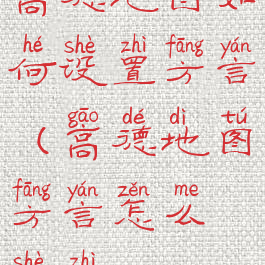 高德地图如何设置方言(高德地图方言怎么设置)