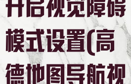 高德地图怎么开启视觉障碍模式设置(高德地图导航视角hud)