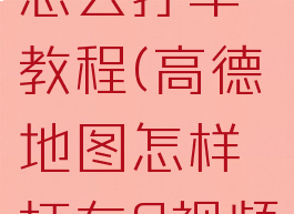 高德地图怎么打车教程(高德地图怎样打车?视频)