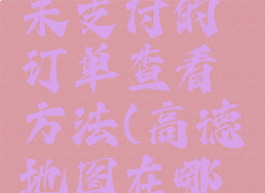 高德地图怎么查看未支付的订单查看方法(高德地图在哪里看未支付订单)