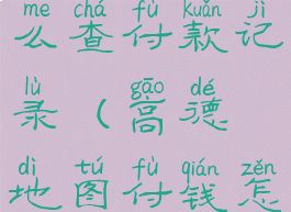 高德地图怎么查付款记录(高德地图付钱怎么查账单)