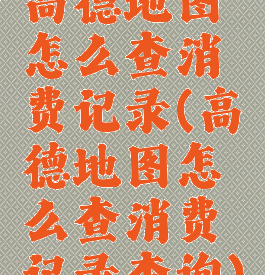 高德地图怎么查消费记录(高德地图怎么查消费记录查询)