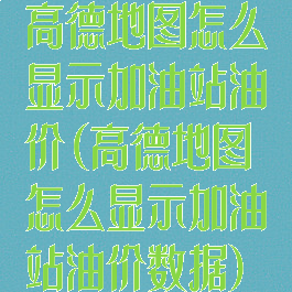 高德地图怎么显示加油站油价(高德地图怎么显示加油站油价数据)