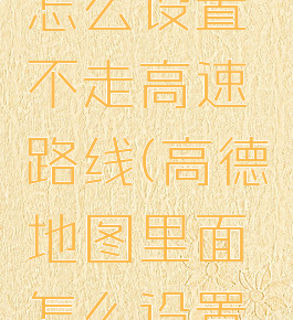 高德地图怎么设置不走高速路线(高德地图里面怎么设置不走高速)