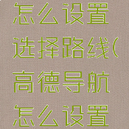 高德地图怎么设置选择路线(高德导航怎么设置路线选择)