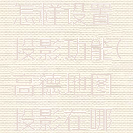 高德地图怎样设置投影功能(高德地图投影在哪里设置)