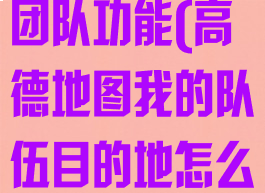 高德地图我的团队功能(高德地图我的队伍目的地怎么删掉)