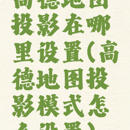 高德地图投影在哪里设置(高德地图投影模式怎么设置)